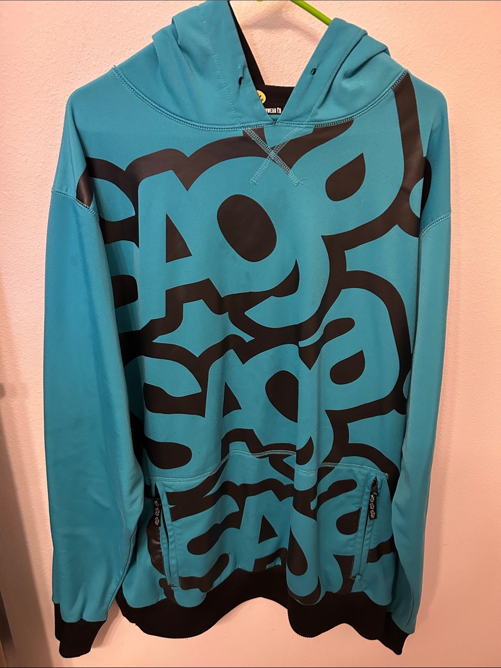 Saga Outerwear Hoodie in Teal with Black Logo